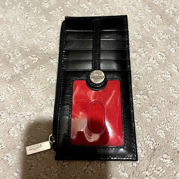 Hobo International Linn Black Leather Credit Card Wallet - Picture 1 of 7